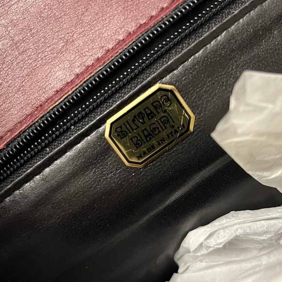 SILVANO BIAGINI Burgundy Flat Crossbody Leather Bag - Picture 4 of 16